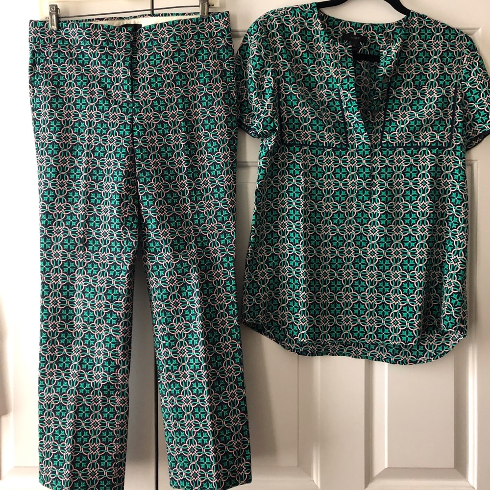 Matching pattern top and pants